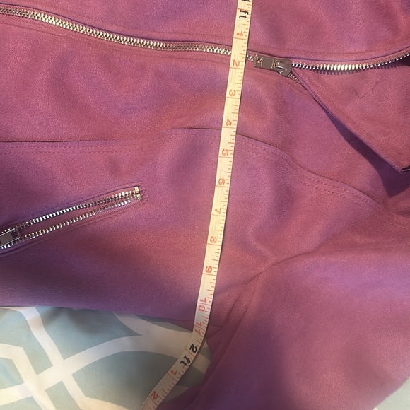 EUC Torrid Size 1 Lavender Suede Bomber Jacket - Picture 6 of 7